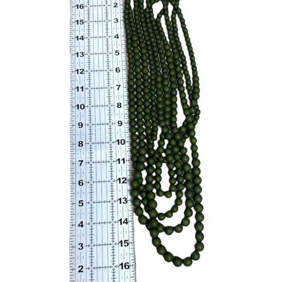 Sophia & Kate Olive Green Tassel Earrings & Unbranded Beaded Necklace Set - Picture 5 of 5